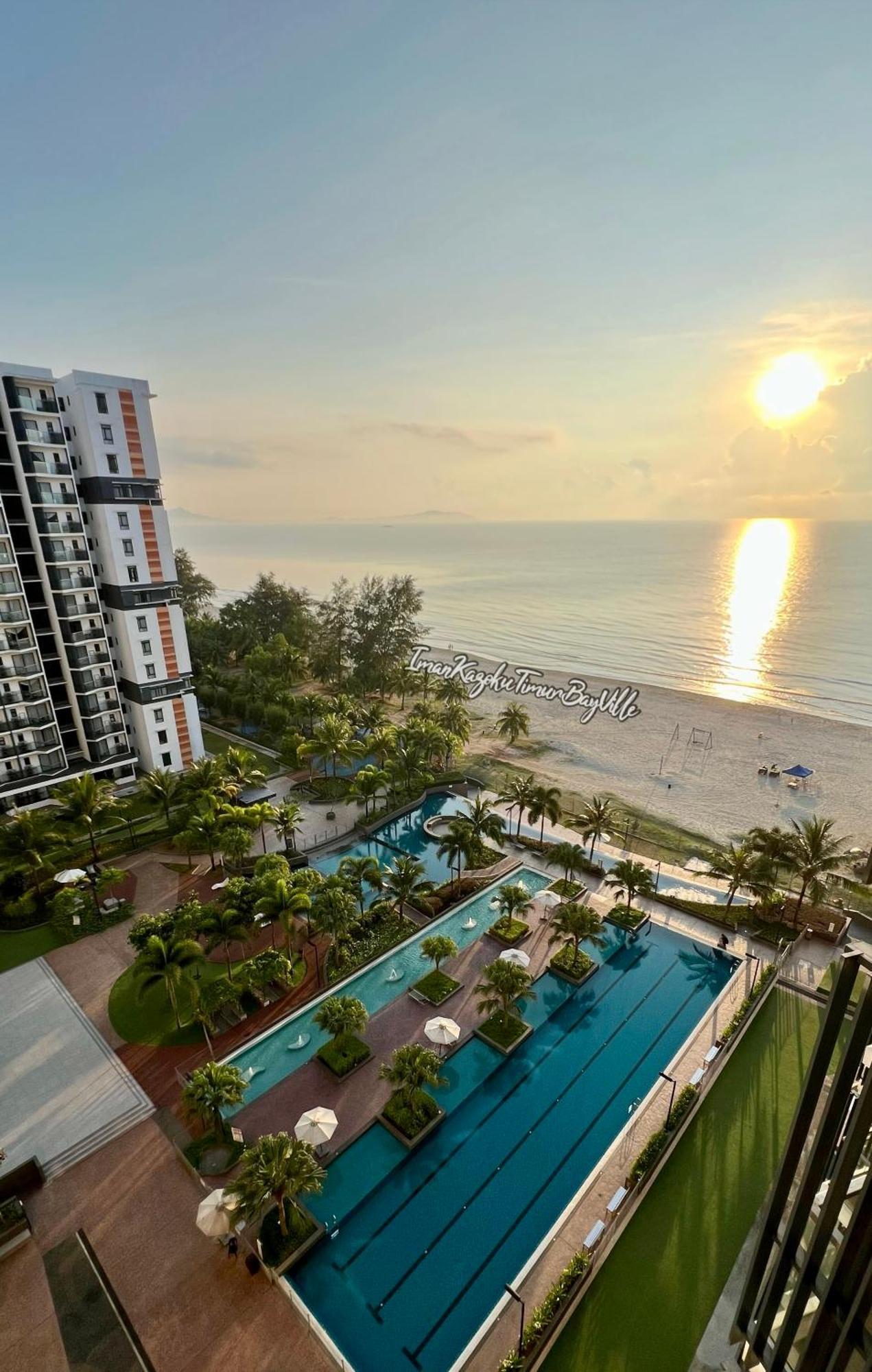 Sea View & Pool View & Wifi & Netflix At Iman Kazoku Timurbay 2bdr *