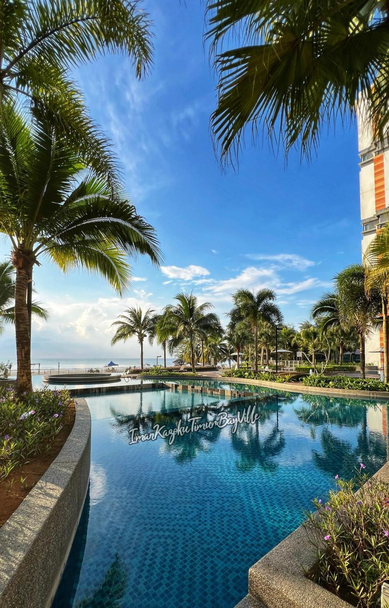 Sea View & Pool View & Wifi & Netflix At Iman Kazoku Timurbay 2bdr Apartment *