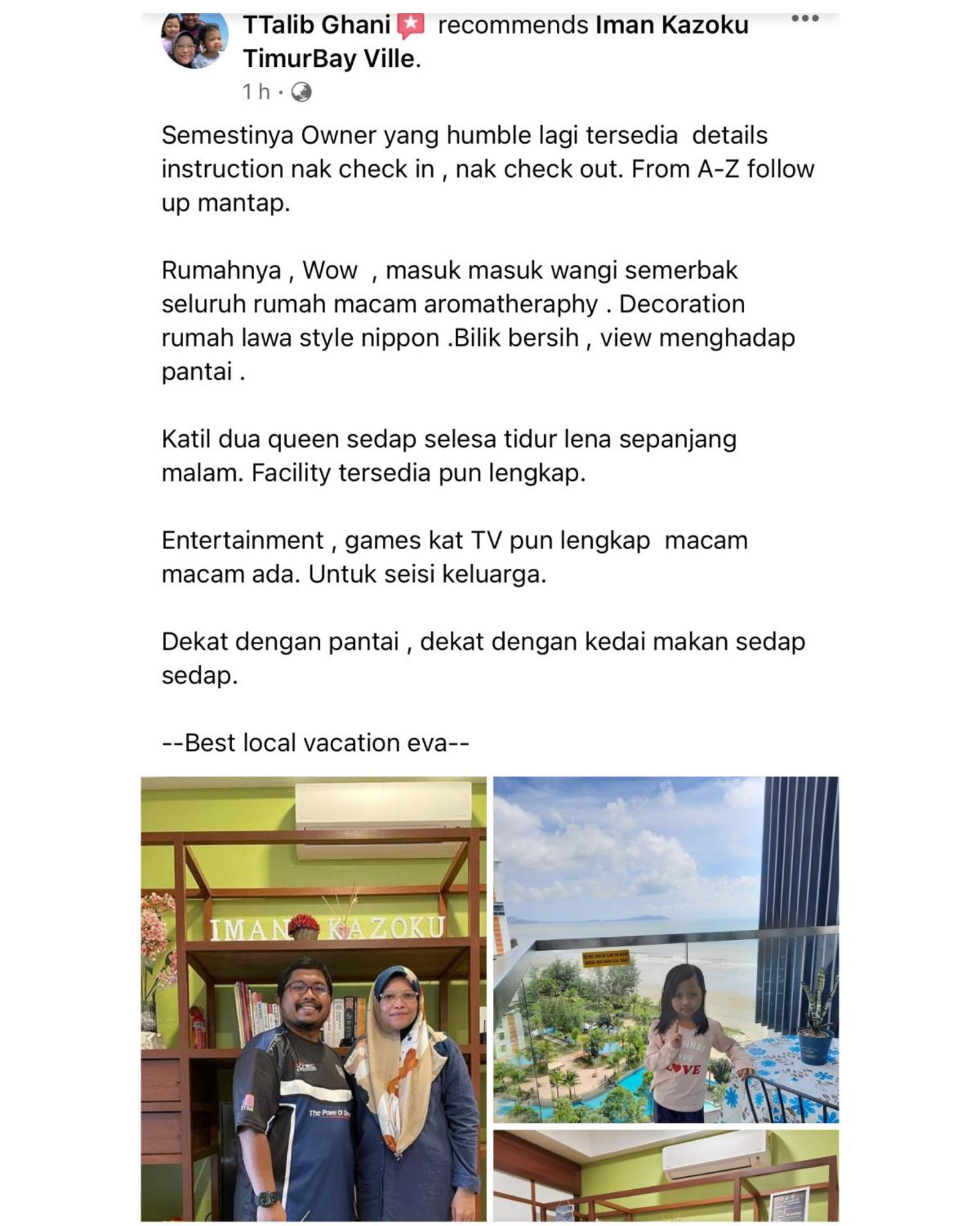 Sea View & Pool View & Wifi & Netflix At Iman Kazoku Timurbay 2bdr * Kuantan